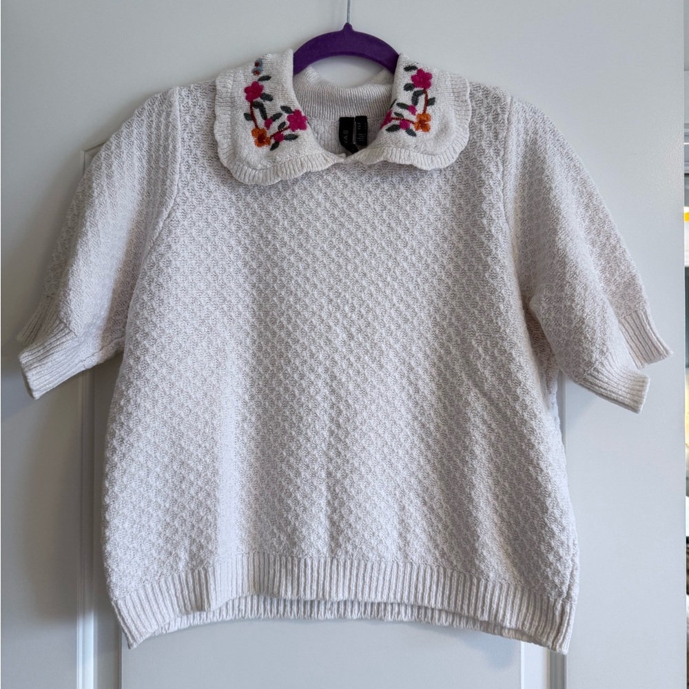 Y.A.S Collard Cottagecore Sweater size Large